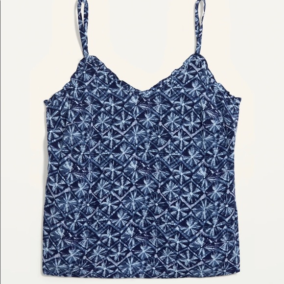 Old Navy Women’s Blue Ruffled Tie-Dye V-Neck Cami Tank Top Size Small $25 - Picture 2 of 4